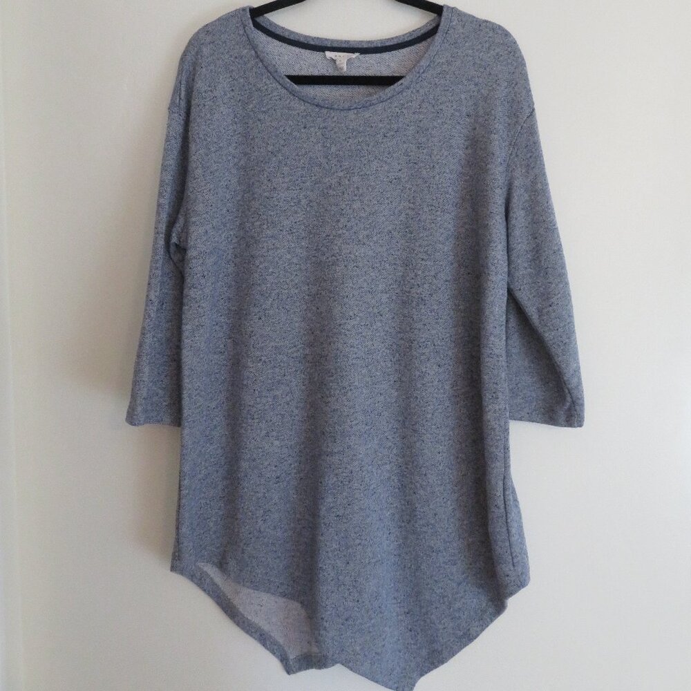Soft Joie | Size Large | Light Blue Knit Asymmetrical ¾ Sleeve Shirt Sweater Top